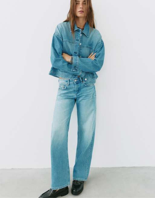 Pull&Bear Boxy Denim-Hemdjacke in Hellblau, 5 von 6