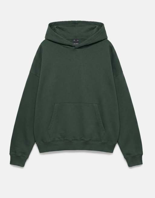 Pull&Bear Boxy fit hoodie in bottle green, 5 of 7