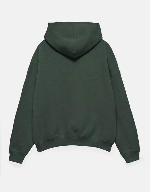 Pull&Bear Boxy fit hoodie in bottle green, 7 of 7