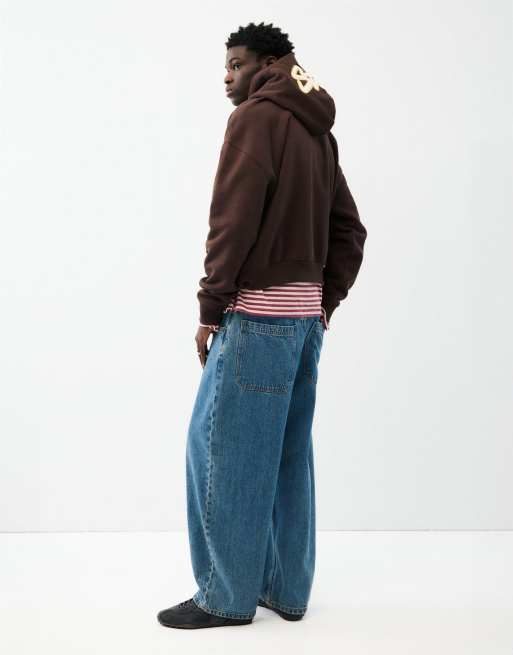 Pull&Bear boxy fit hoodie in bruin, 2 van 7