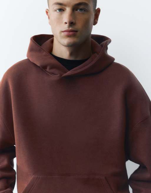 Pull&Bear boxy-fit hoodie in chocoladebruin, 3 van 7