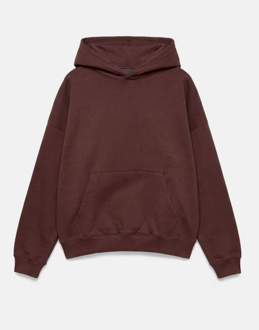 Pull&Bear boxy-fit hoodie in chocoladebruin, 5 van 7
