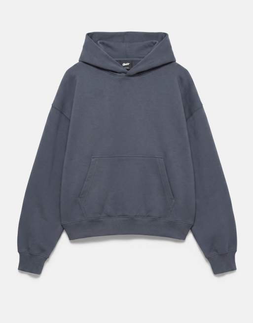 Pull&Bear Boxy fit hoodie in grey blue, 6 of 7