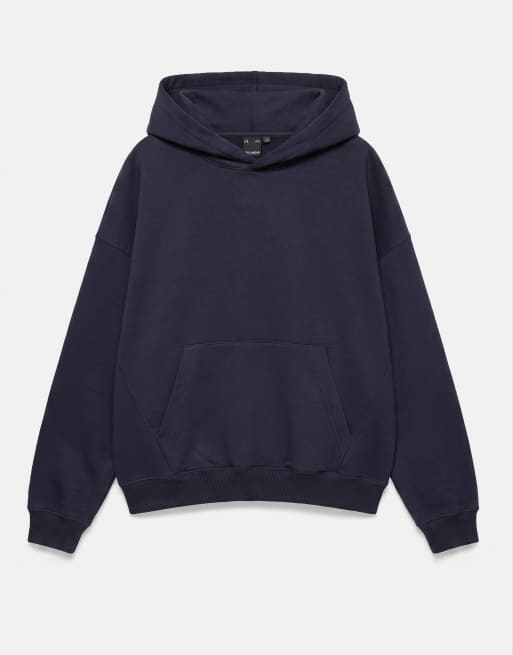 Pull&Bear Boxy fit hoodie in navy, 5 of 7