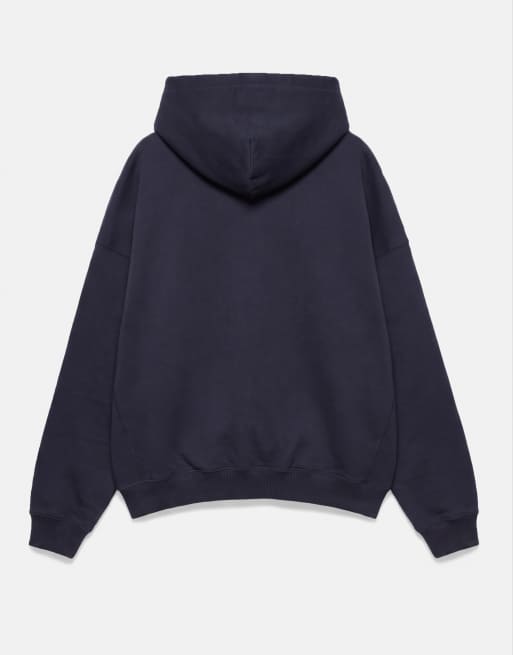 Pull&Bear Boxy fit hoodie in navy, 7 of 7