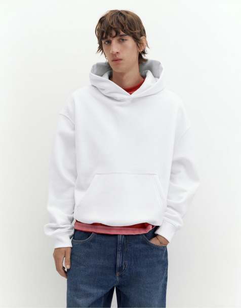 Pull&Bear Boxy fit hoodie in off white - view 1