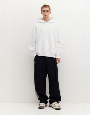 Pull&Bear Boxy fit hoodie in off white