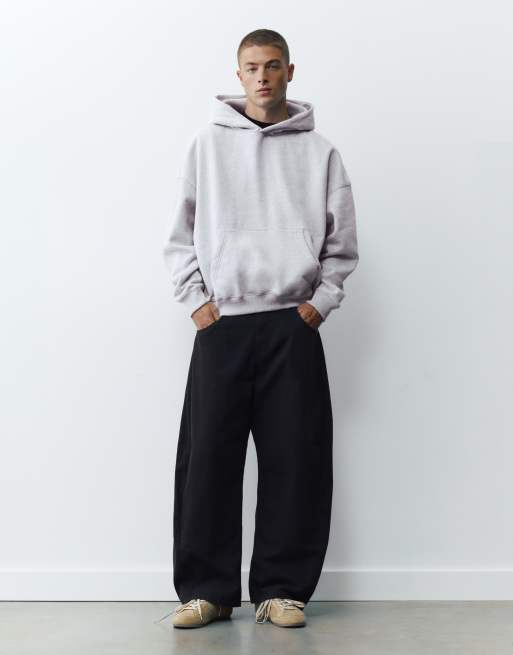 Pull&Bear Boxy fit hoodie in pale marl, 4 of 7