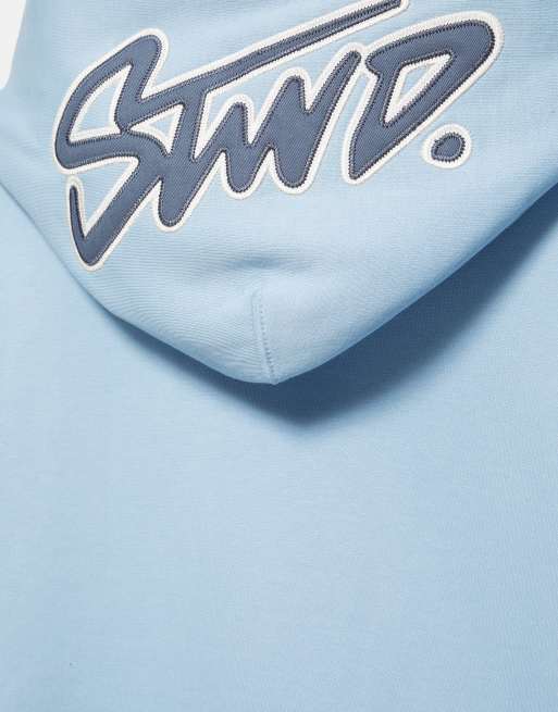 Pull&Bear Boxy fit hoodie in sky blue, 7 of 7