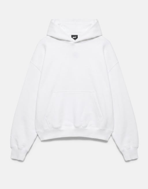 Pull&Bear boxy fit hættetrøje i råhvid, 6 af 7