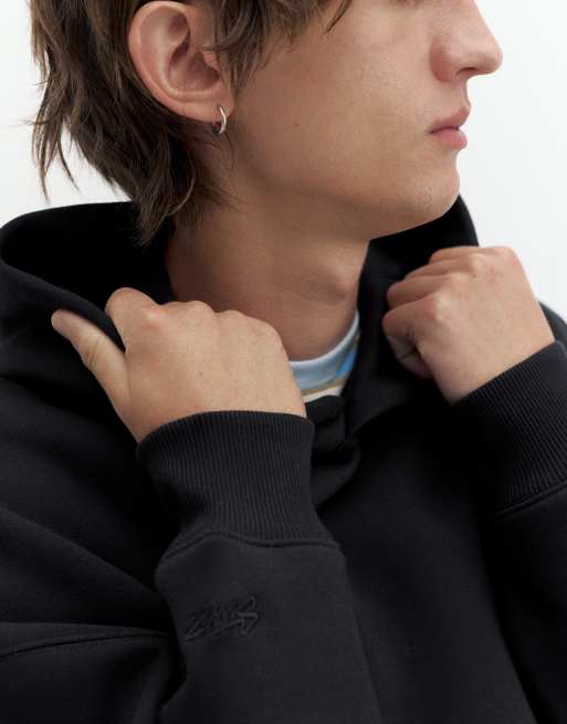 Pull&Bear boxy fit hættetrøje i sort, 3 af 7