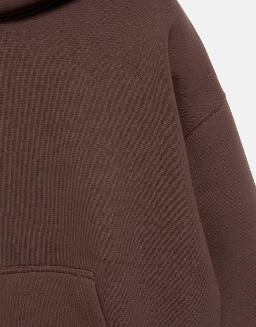 Pull&Bear Boxy Fit Kapuzenpullover in Braun, 6 von 7