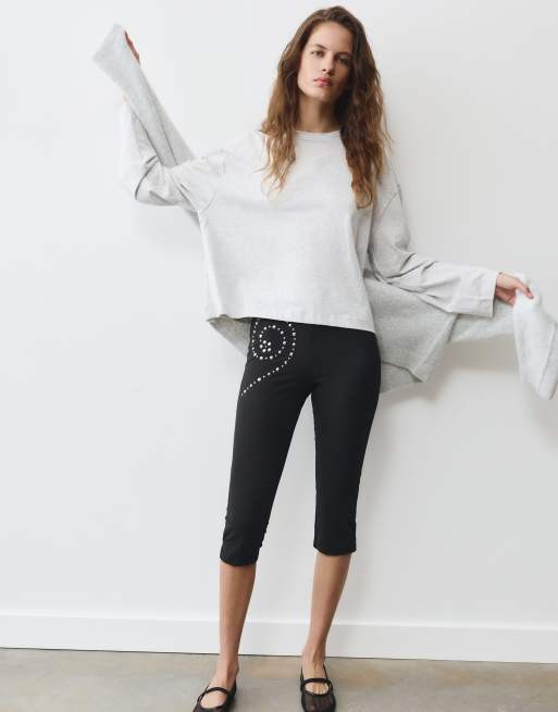 Pull&Bear Boxy-Fit Langarm-T-Shirt in Graumeliert, 4 von 7