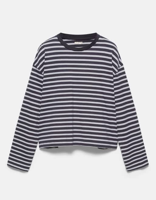 Pull&Bear Boxy-Fit Langarm-T-Shirt mit Streifen, 5 von 7