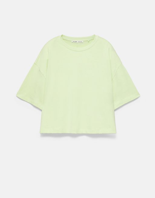 Pull&Bear Boxy-fit short sleeve t-shirt in lime, 5 of 7