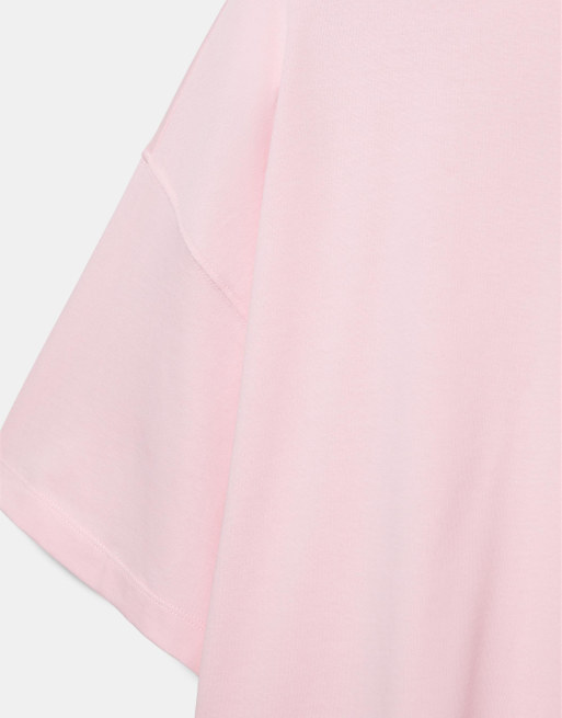 Pull&Bear Boxy-fit short sleeve t-shirt in pale pink, 6 of 7