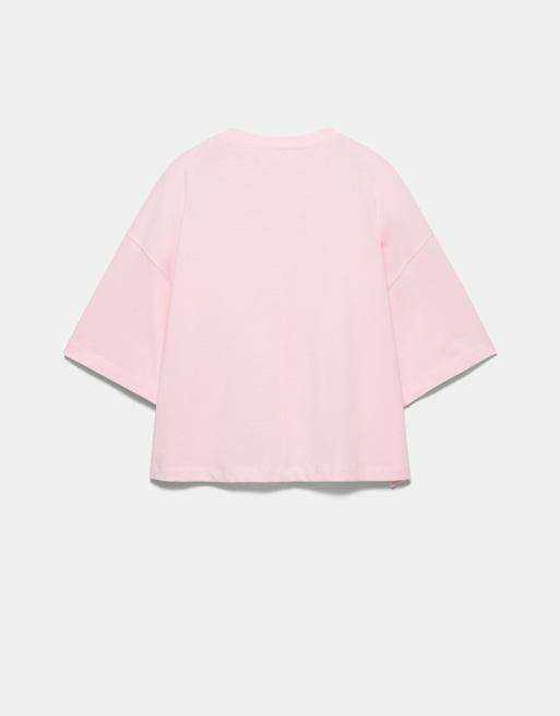 Pull&Bear Boxy-fit short sleeve t-shirt in pale pink, 7 of 7