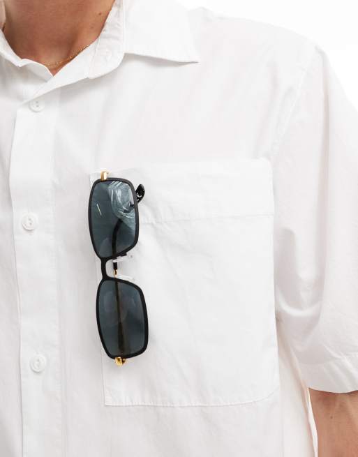 Pull&Bear - Boxy overhemd met reverskraag in wit, 3 van 4