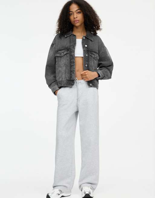 Pull&Bear boxy oversized denim jacket in gray | ASOS