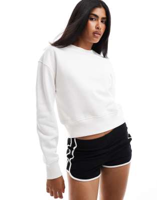 Pull & Bear Boxy Sweater In Ecru-white