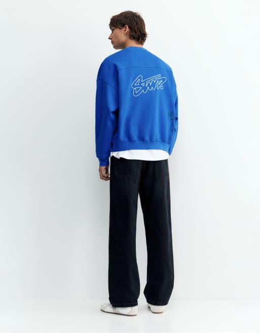 Pull&Bear boxy Sweatshirt in Dunkelblau, 2 von 5