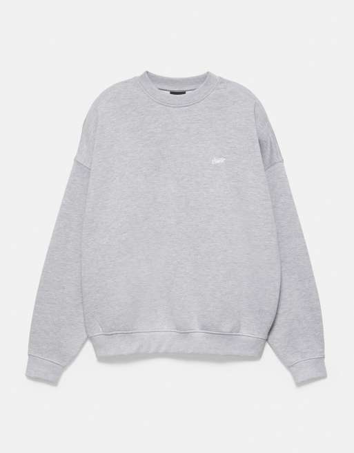 Pull&Bear boxy sweatshirt in grijs gemêleerd, 5 van 7