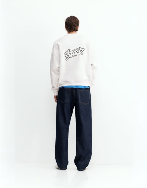 Pull&Bear boxy Sweatshirt in Wollweiß, 2 von 7