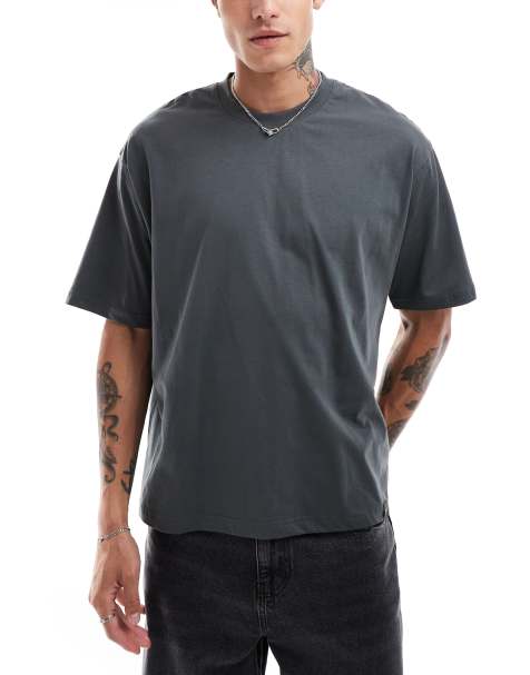 Pull&Bear boxy t-shirt in grey - view 1