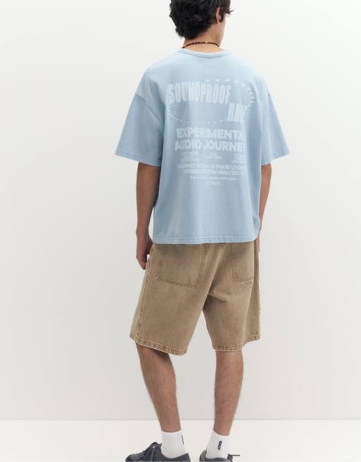 Pull&Bear boxy T-Shirt in Pastellblau, 5 von 7