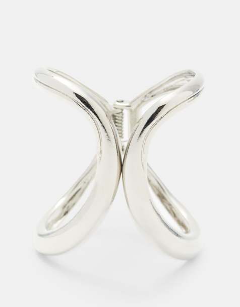 Pull&Bear - Bracciale a fascia ondulato argentato - view 1