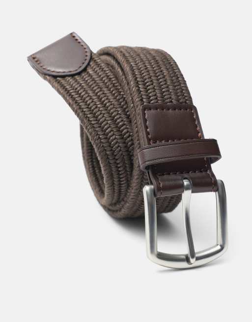 Pull&Bear Braided belt in brown, 3 of 4