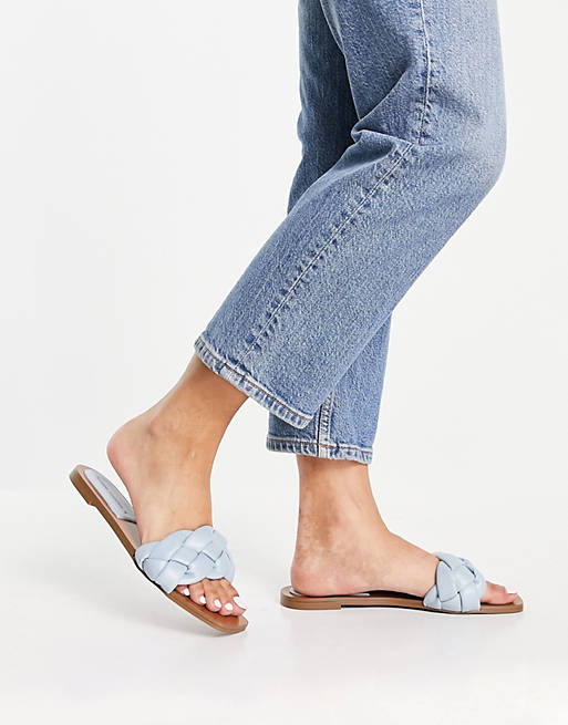 Pull&Bear braided sandals in blue