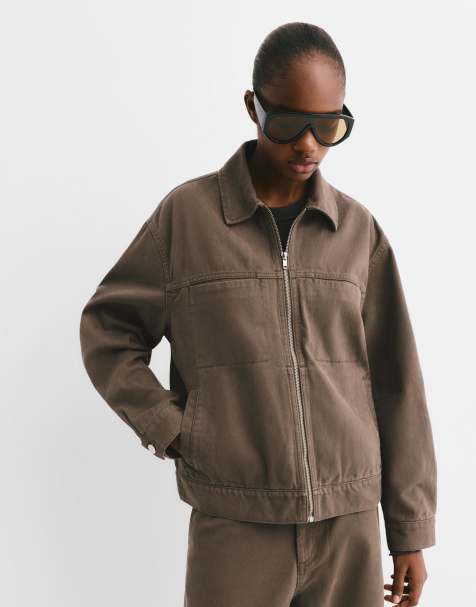 Pull&Bear – Braune Utility-Jacke - view 1
