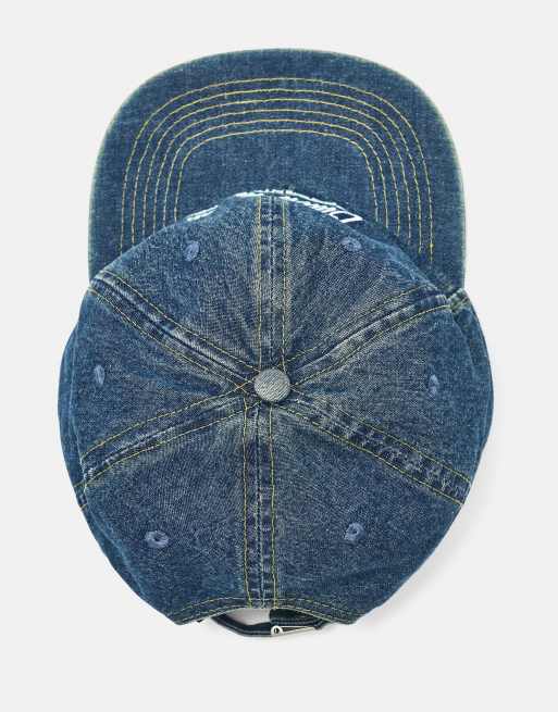 Pull&Bear broderad denimkeps i blått, 4 av 5