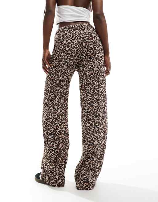 Pull&Bear - Broek met rechte pijpen en luipaardprint, 2 van 5
