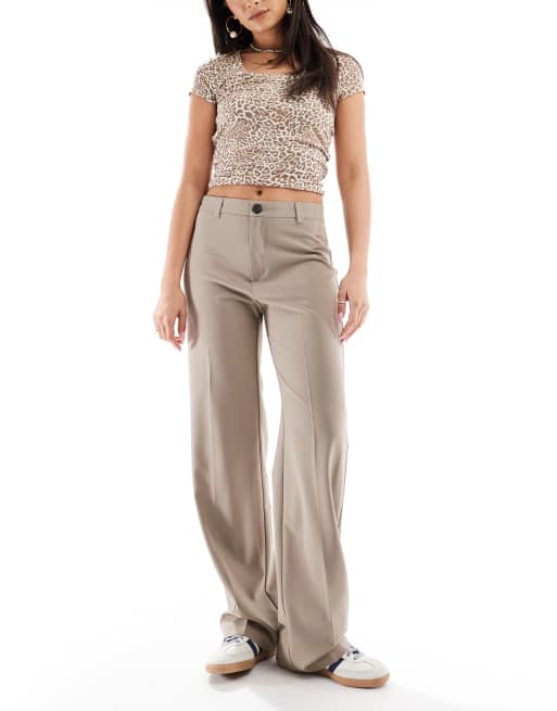 Pull&Bear - Broek met rechte pijpen in bruin