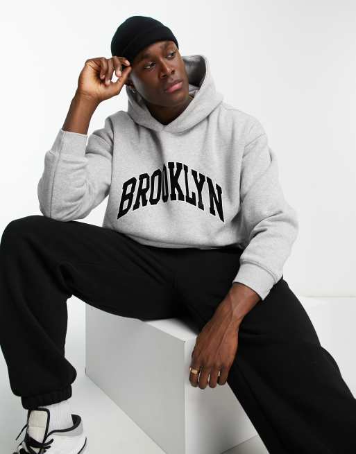 Pull&Bear - Brooklyn - Grå hættetrøje