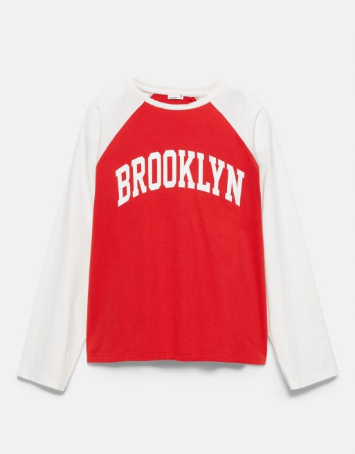 Pull&Bear Brooklyn raglan sleeve t-shirt in multi, 4 of 6