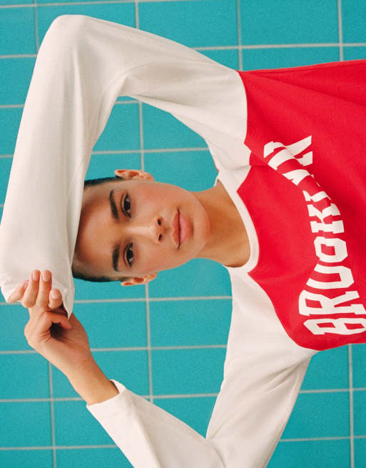 Pull&Bear Brooklyn T-Shirt mit Raglanärmeln in Multicolor, 2 von 6
