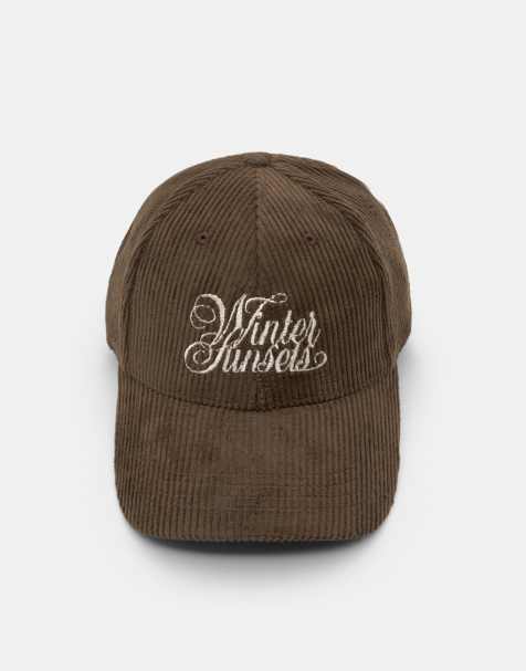 Pull&Bear Brown corduroy cap in brown - view 1