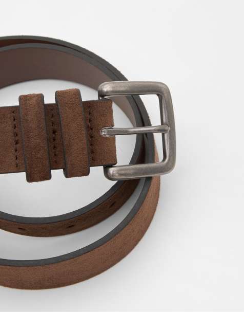 Pull&Bear Brown faux suede belt in brown - view 1
