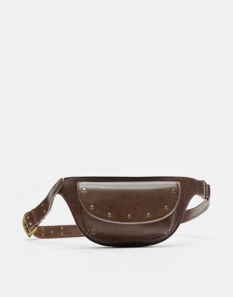 Pull&Bear - Brun bæltetaske med nitter - view 1