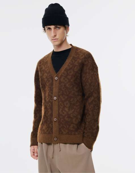 Pull&Bear - Brun cardigan med leopardprint - view 1