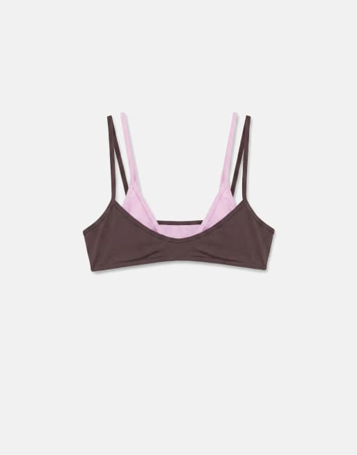 Pull&Bear - Brun dobbelt bikinitop, 4 af 4