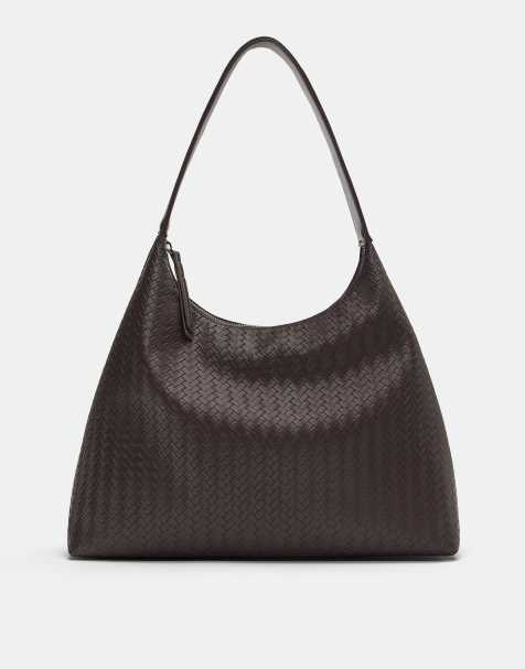 Pull&Bear – Brun, flätad shoppingväska - view 1