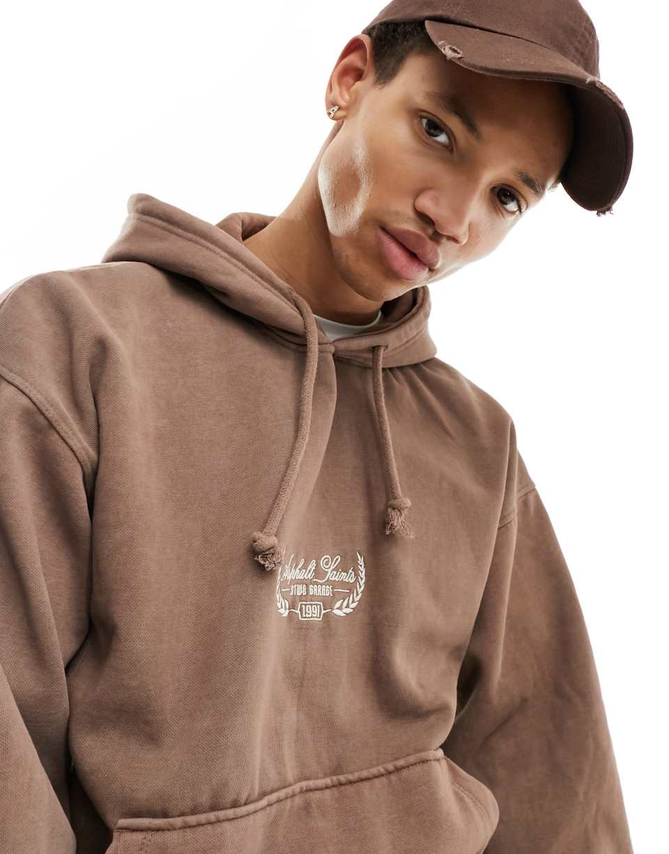 Brown printed hoodie