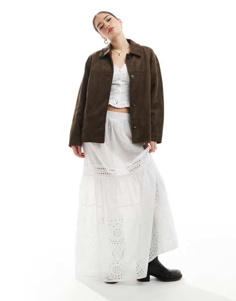 Pull&Bear – Brun jacka i mockaimitation med ficka - view 1