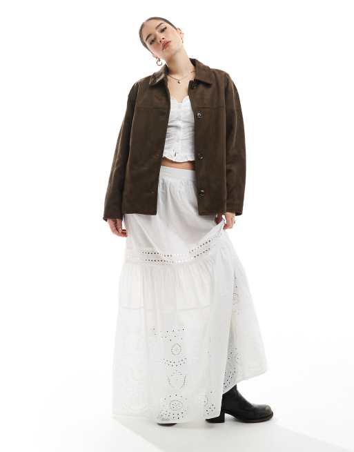 Pull&Bear – Brun jacka i mockaimitation med ficka