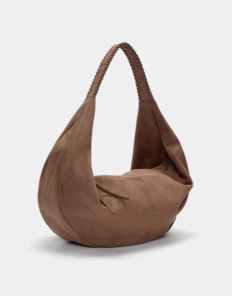 Pull&Bear - Brun maxi-tote-taske med sømdetaljer - view 1