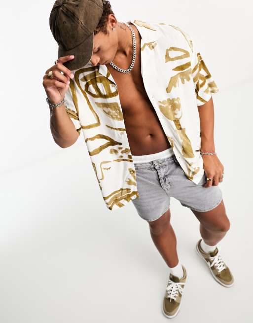 Pull&Bear - Brun nederdel med print